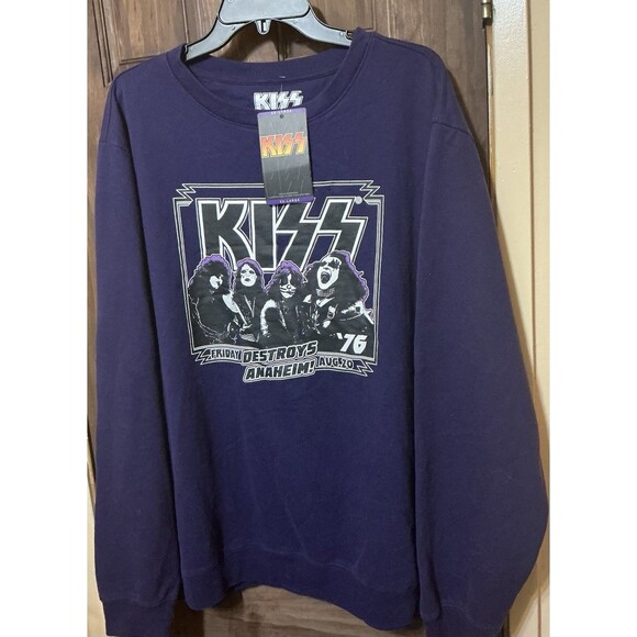 Other - KISS Destroys Anaheim 76 Purple Sweatshirt Crewneck  Graphic Men’s XXL NWT